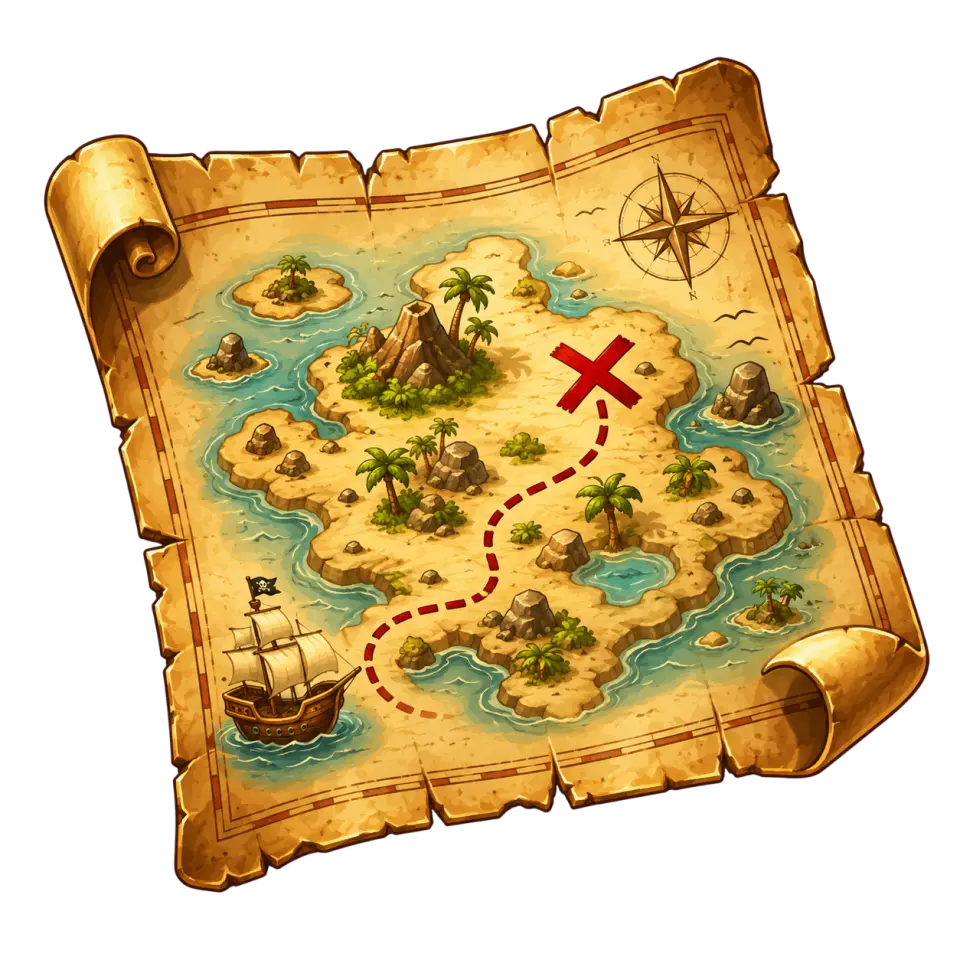Sea Raider Treasure pirate ship artwork